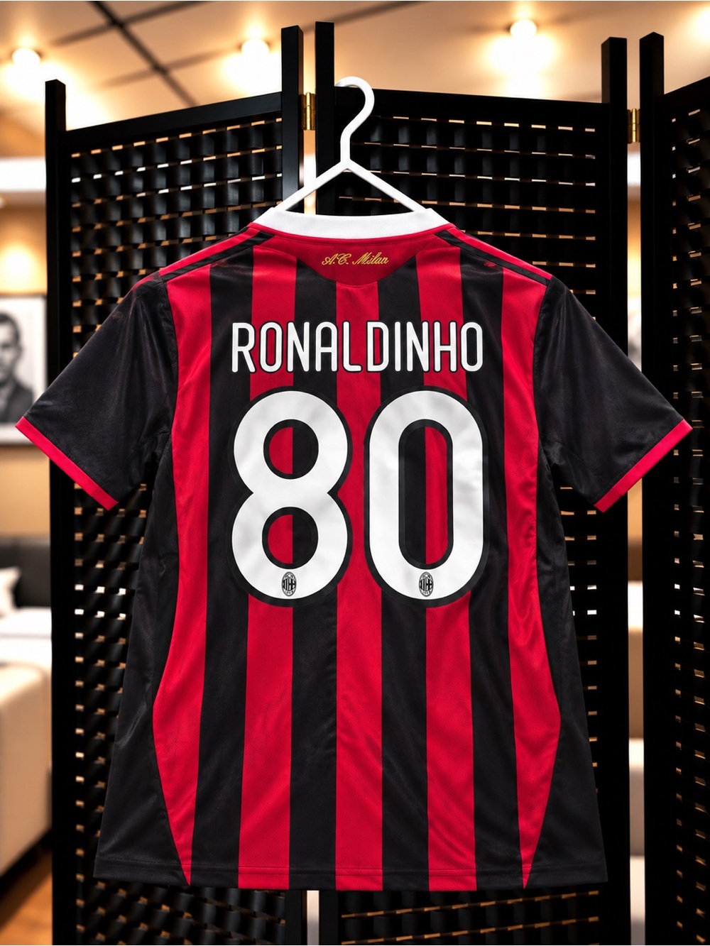 Ronaldinho #80 AC Milan Soccer Retro Jersey